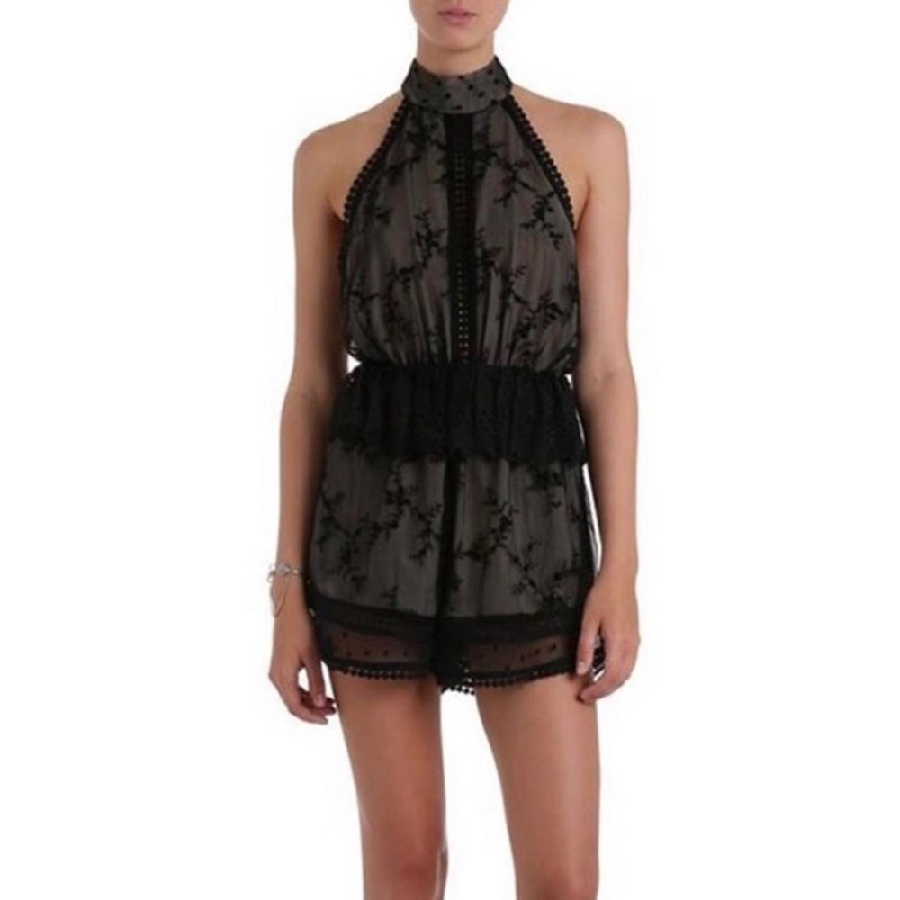Black Lace Zimmerman Romper - Admire Cherry Playsuit